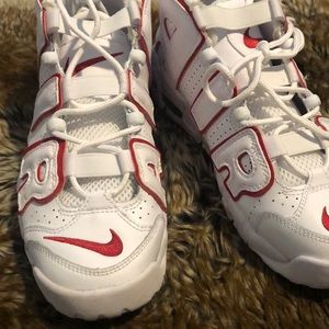 Nike Air More Uptempo Red and White